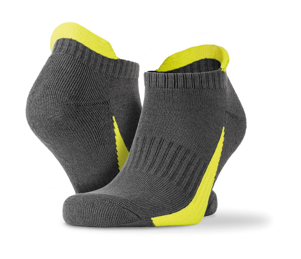 3-balenie športových ponožiek do tenisiek - grey/lime