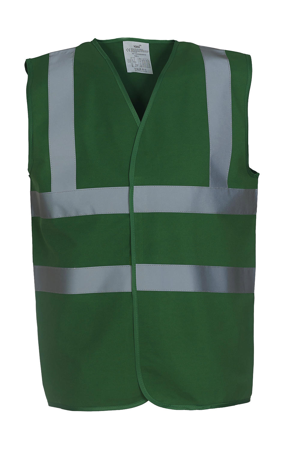 Bezpečnostná vesta s reflexnými popruhmi - paramedic green