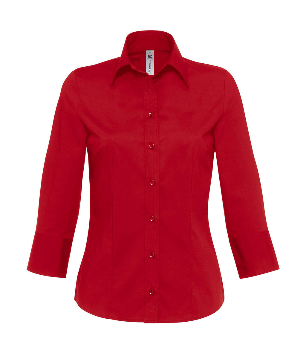 Blúzka Milano/women Popelin Shirt 3/4 sleeves - deep red