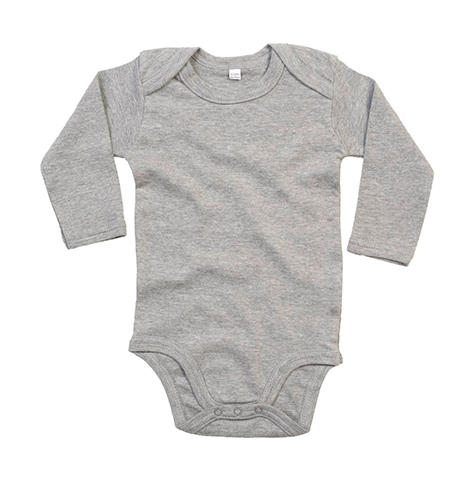 Body s dlhými rukávmi pre bábätká - heather grey melange