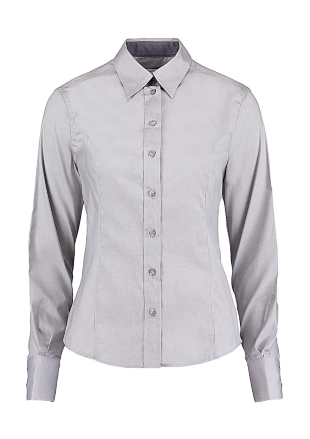 Dámska košeľa Contrast Premium Oxford LS - silver grey/charcoal