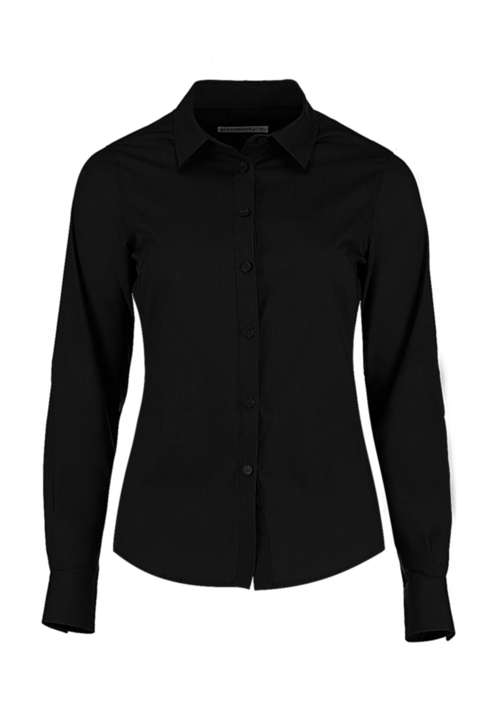 Dámska košeľa Poplin s dlhými rukávmi - black