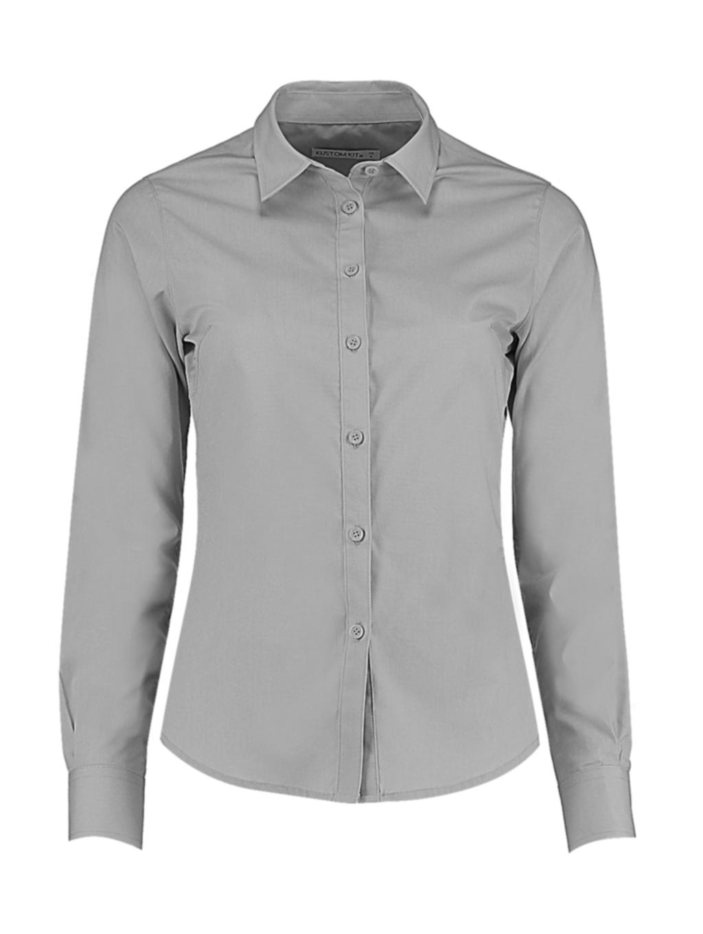 Dámska košeľa Poplin s dlhými rukávmi - light grey