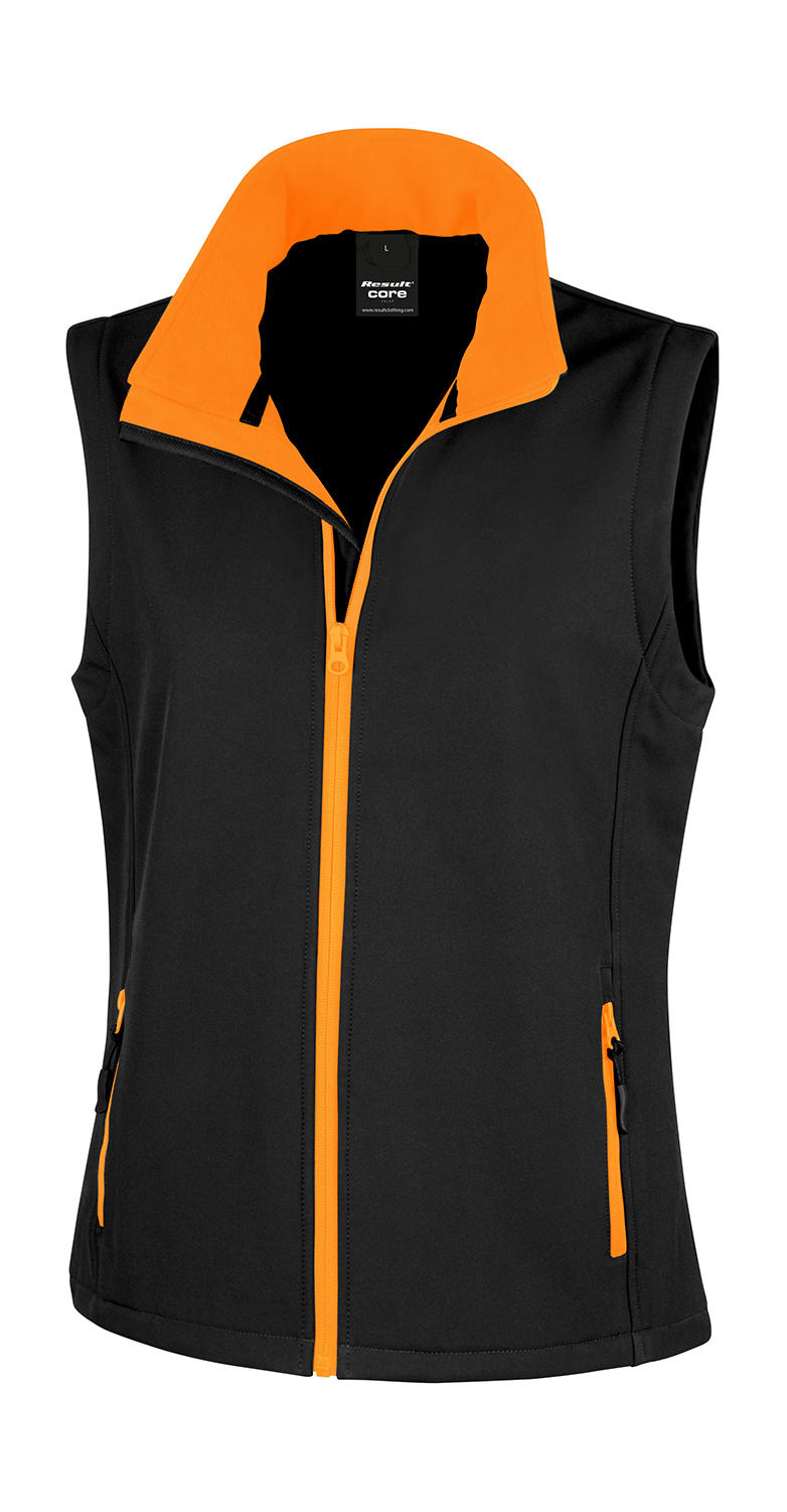 Dámska polačiteľná Softshellová vesta - black/orange