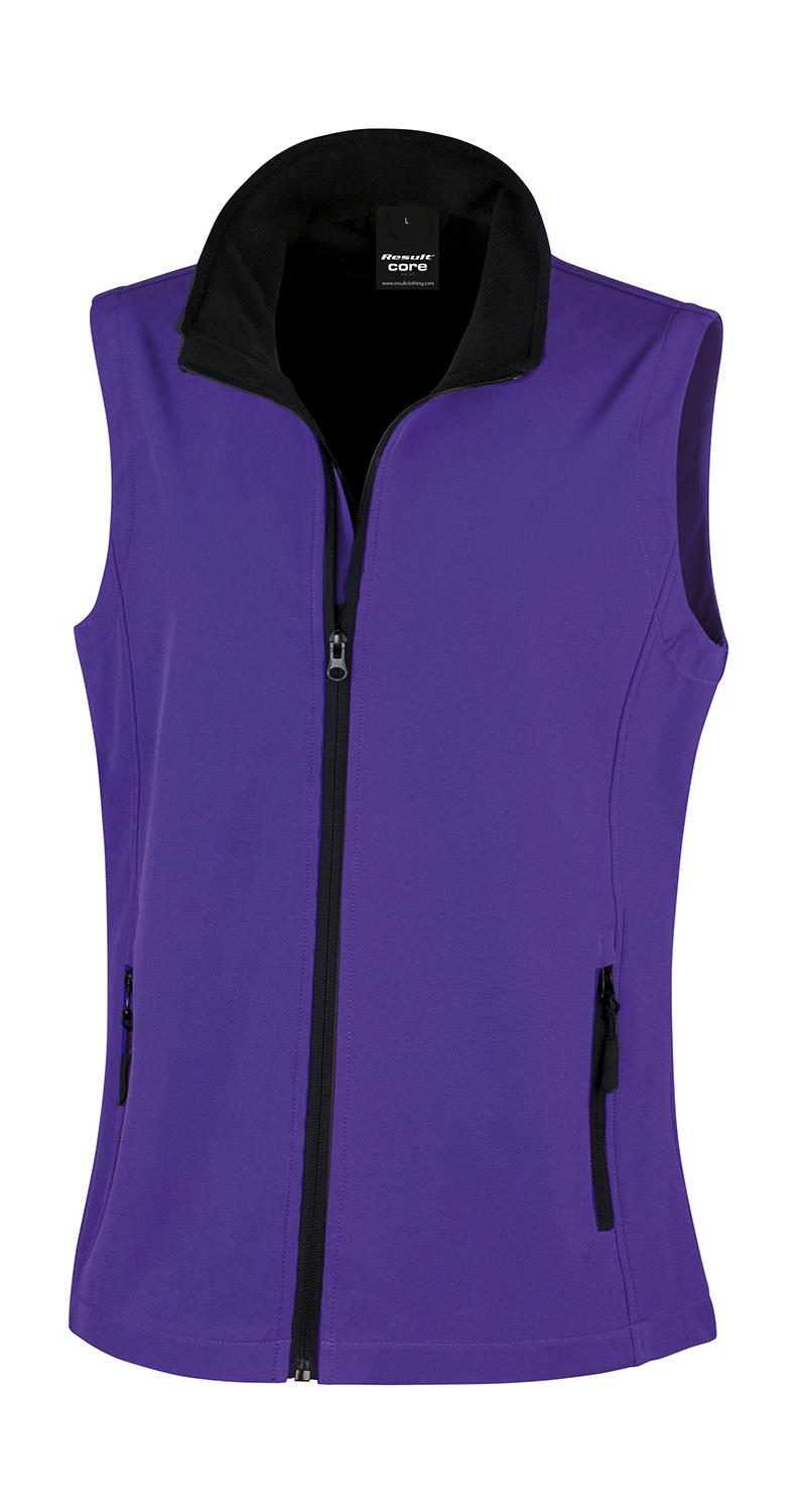 Dámska polačiteľná Softshellová vesta - purple/black
