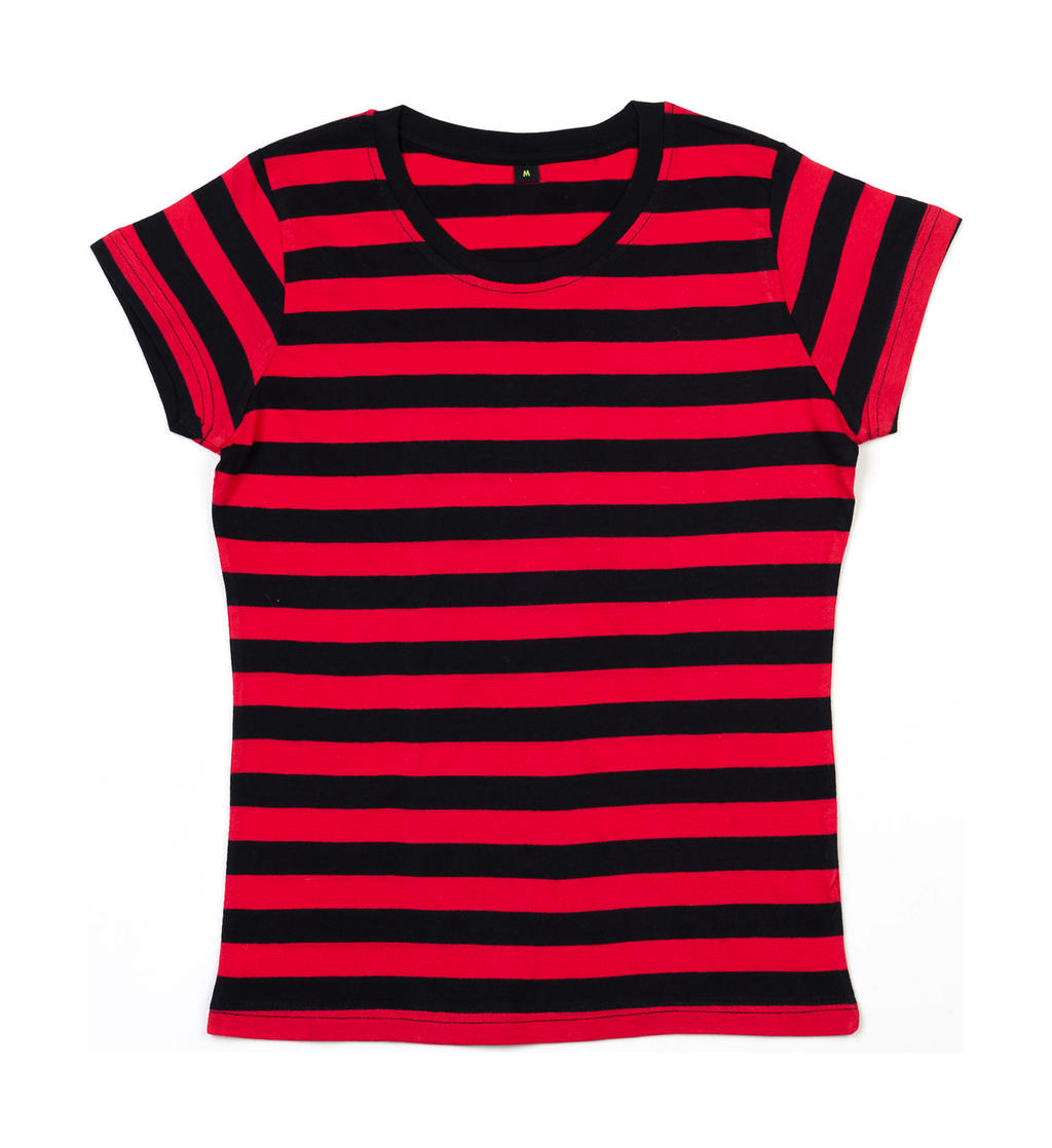 Dámske pruhované tričko - black/red