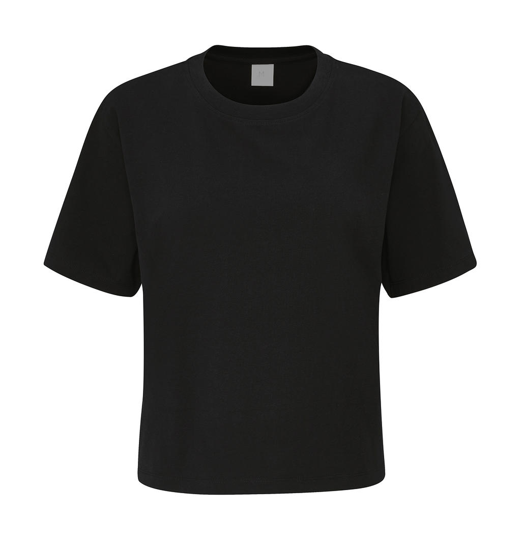 Dámské skrátené hrubé tričko - black
