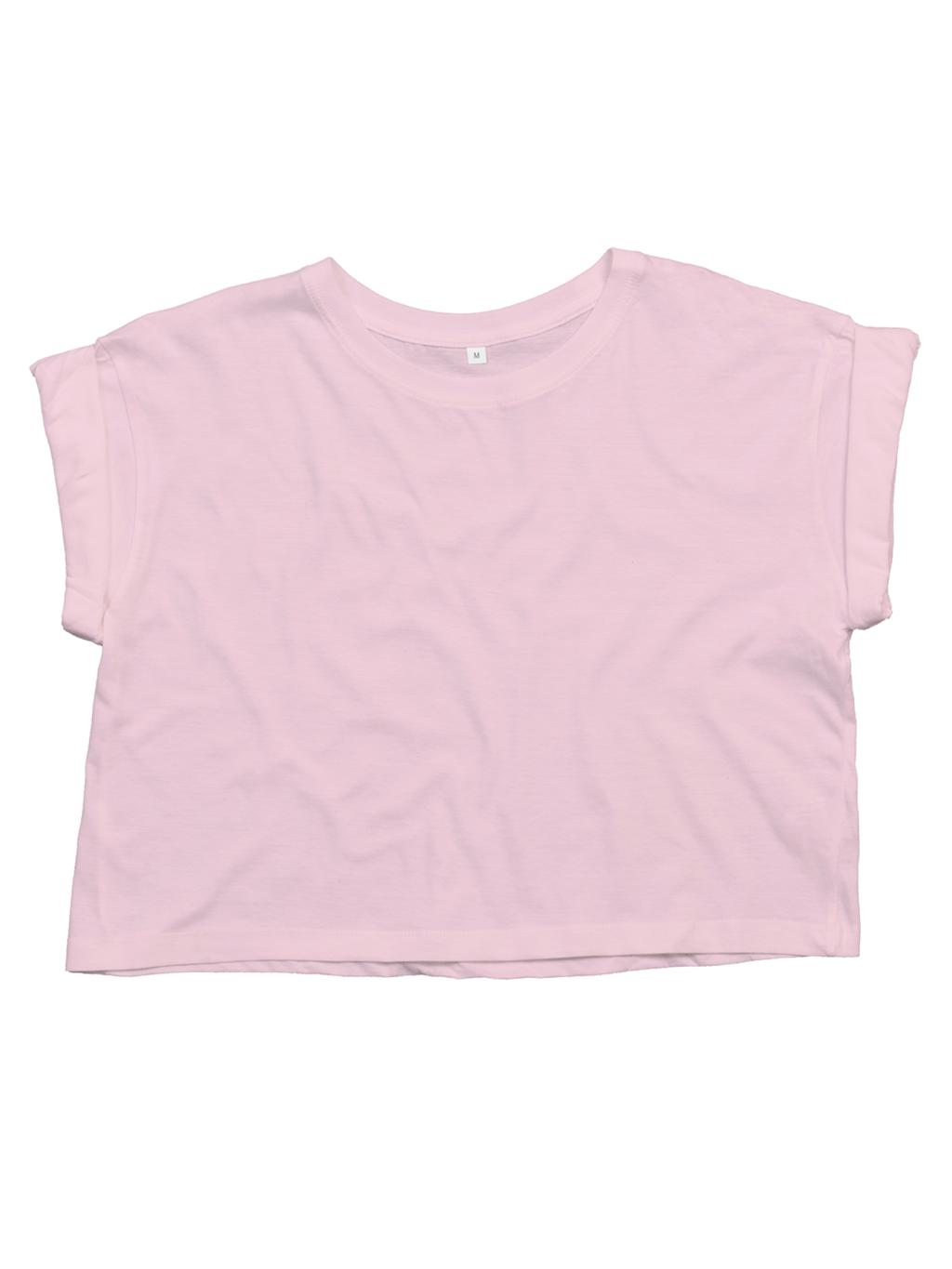 Dámske tričko Crop z organickej bavlny - soft pink