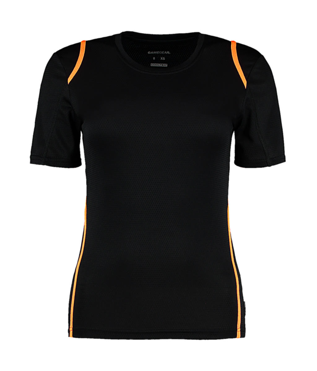 Dámske tričko Gamegear® Cooltex® - black/fluorescent orange
