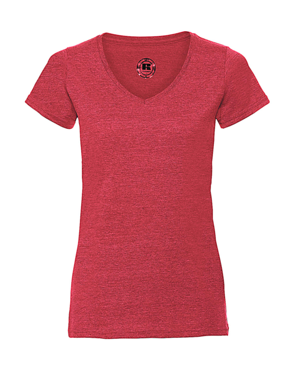 Dámske tričko HD s V-výstrihom - red marl