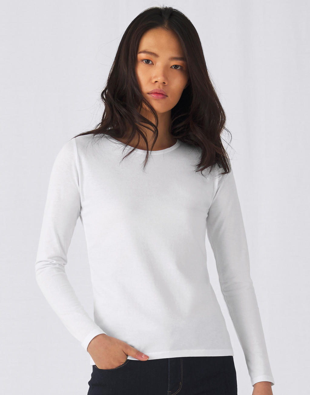 Dámske tričko s dlhými rukávmi #E190 - white