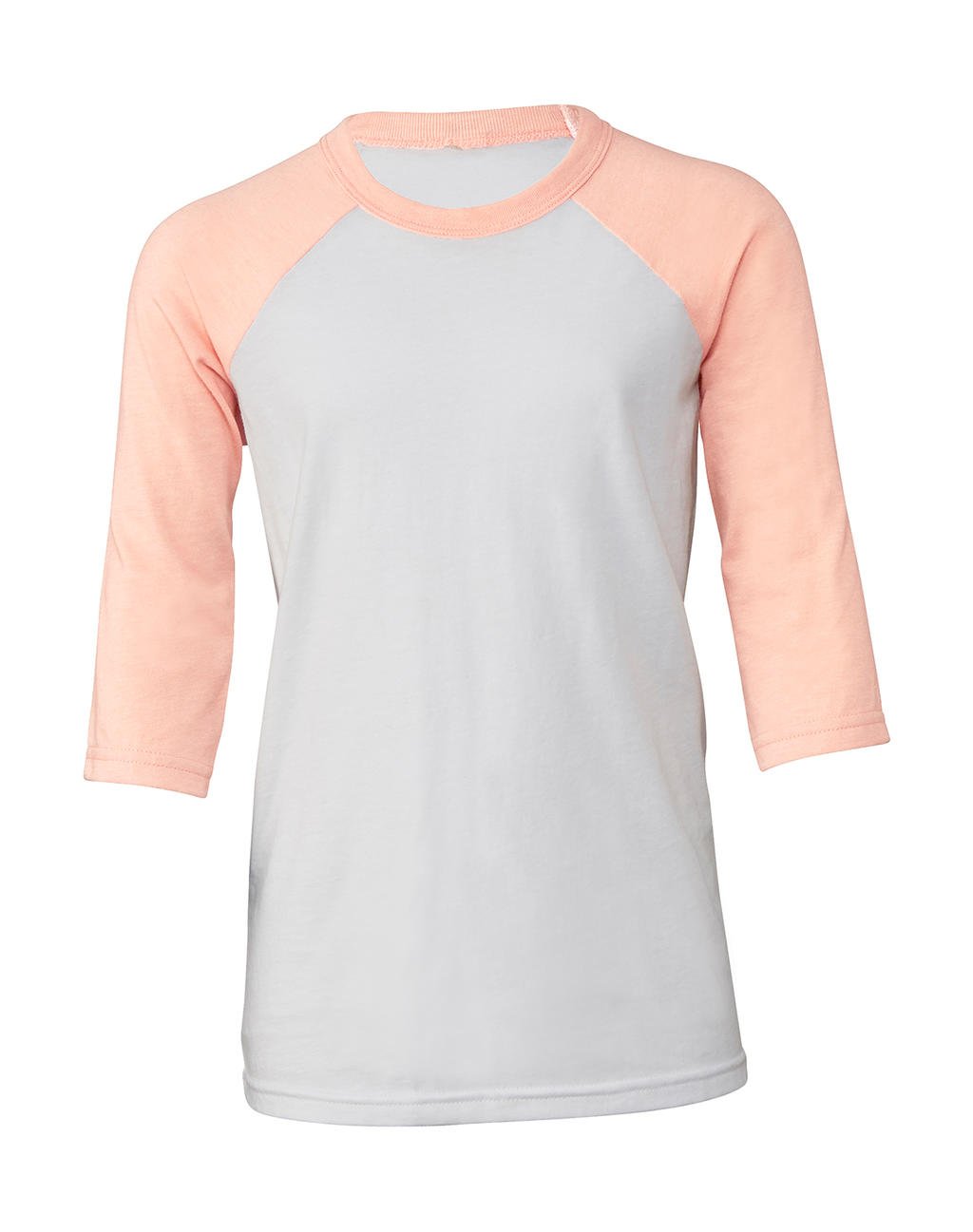 Detské tričko s baseballovými 3/4 rukávmi - white/heather peach