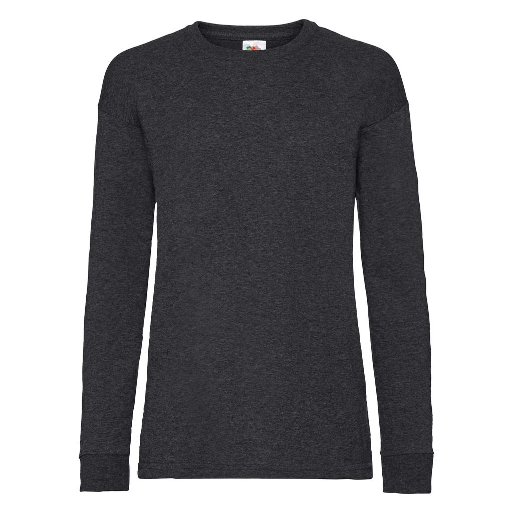Detské tričko Valueweight s dlhými rukávmi - dark heather grey