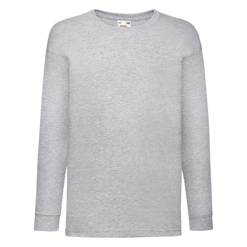 Detské tričko Valueweight s dlhými rukávmi - heather grey