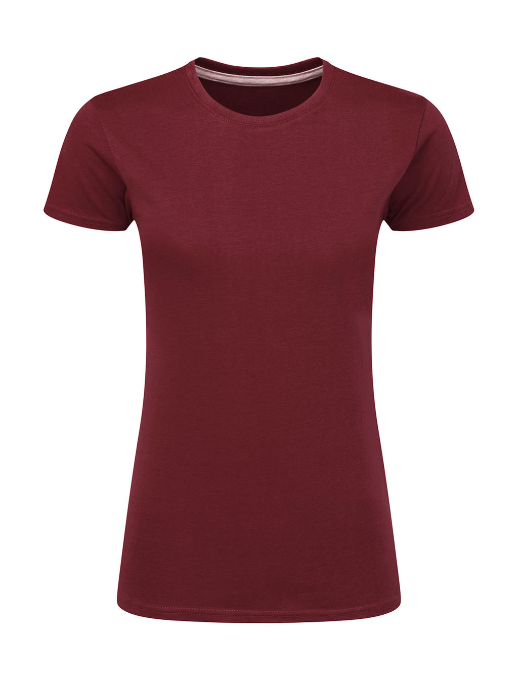 Dokonale potlačiteľné dámske tričko bez štítku - burgundy