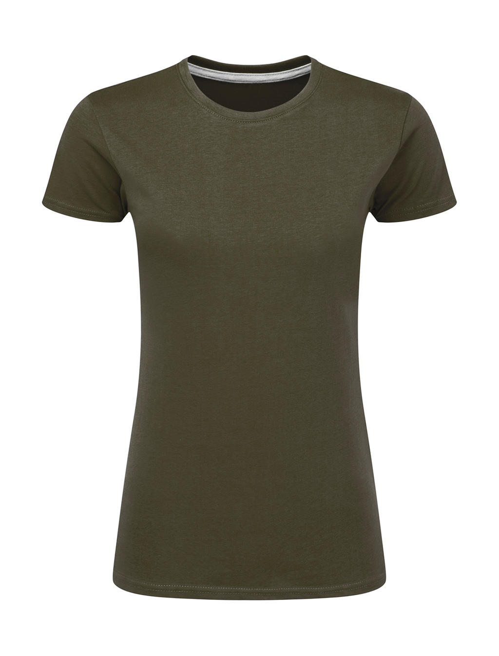 Dokonale potlačiteľné dámske tričko bez štítku - military green