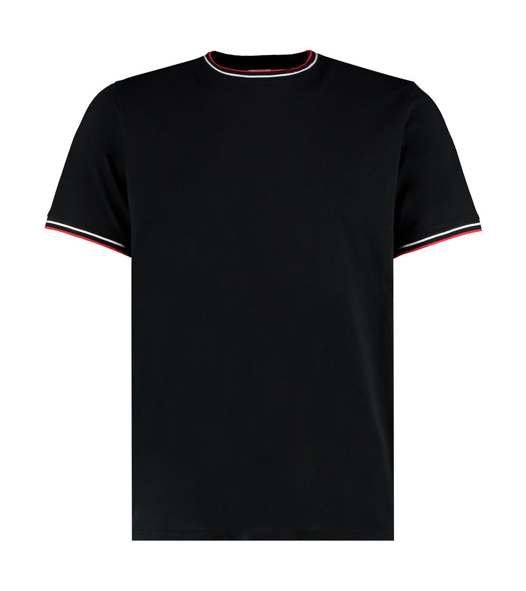 Fashion Fit Tipped Tee - black/white/red