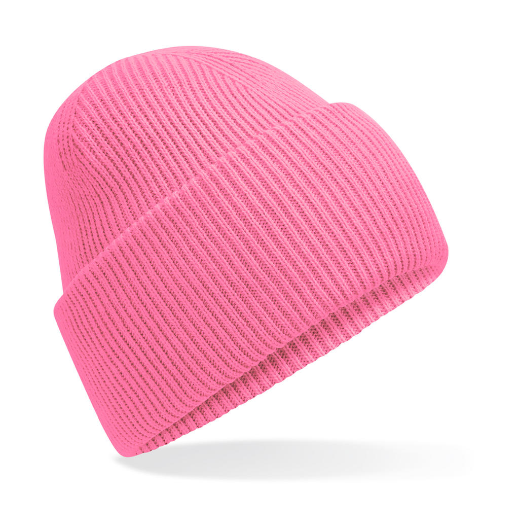 Klasická čiapka Beanie se širokou manžetou - true pink