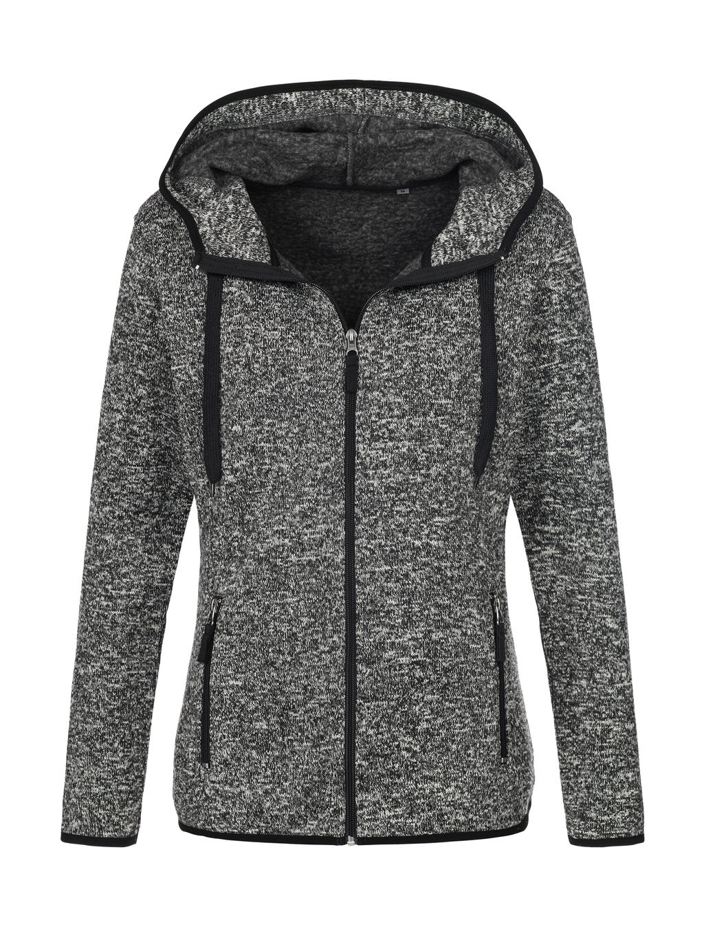 Knit Fleece Jacket Women - dark grey melange