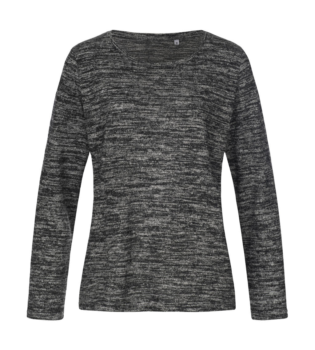 Knit Long Sleeve Women - dark grey melange