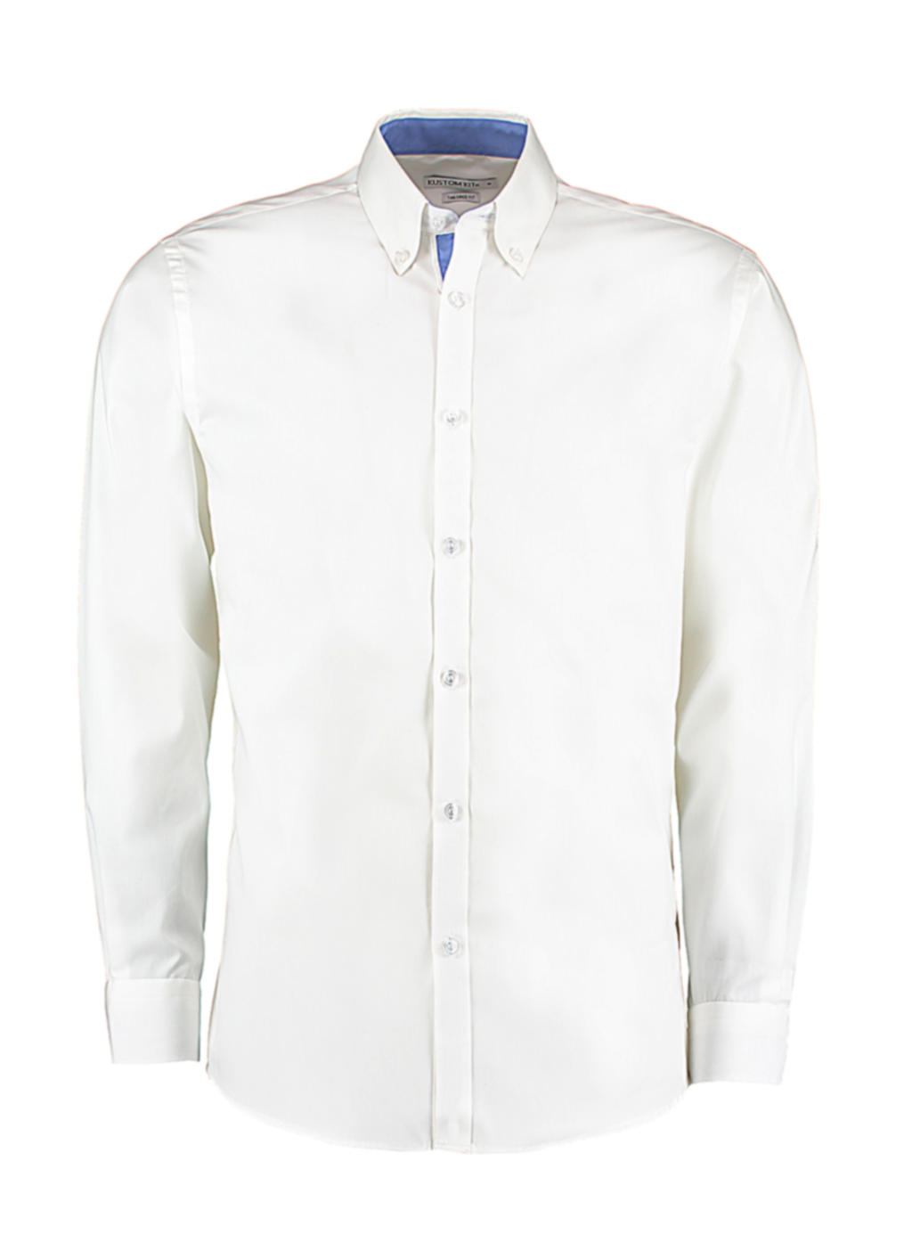 Košeľa Contrast Premium Oxford Button Down LS - white/mid blue