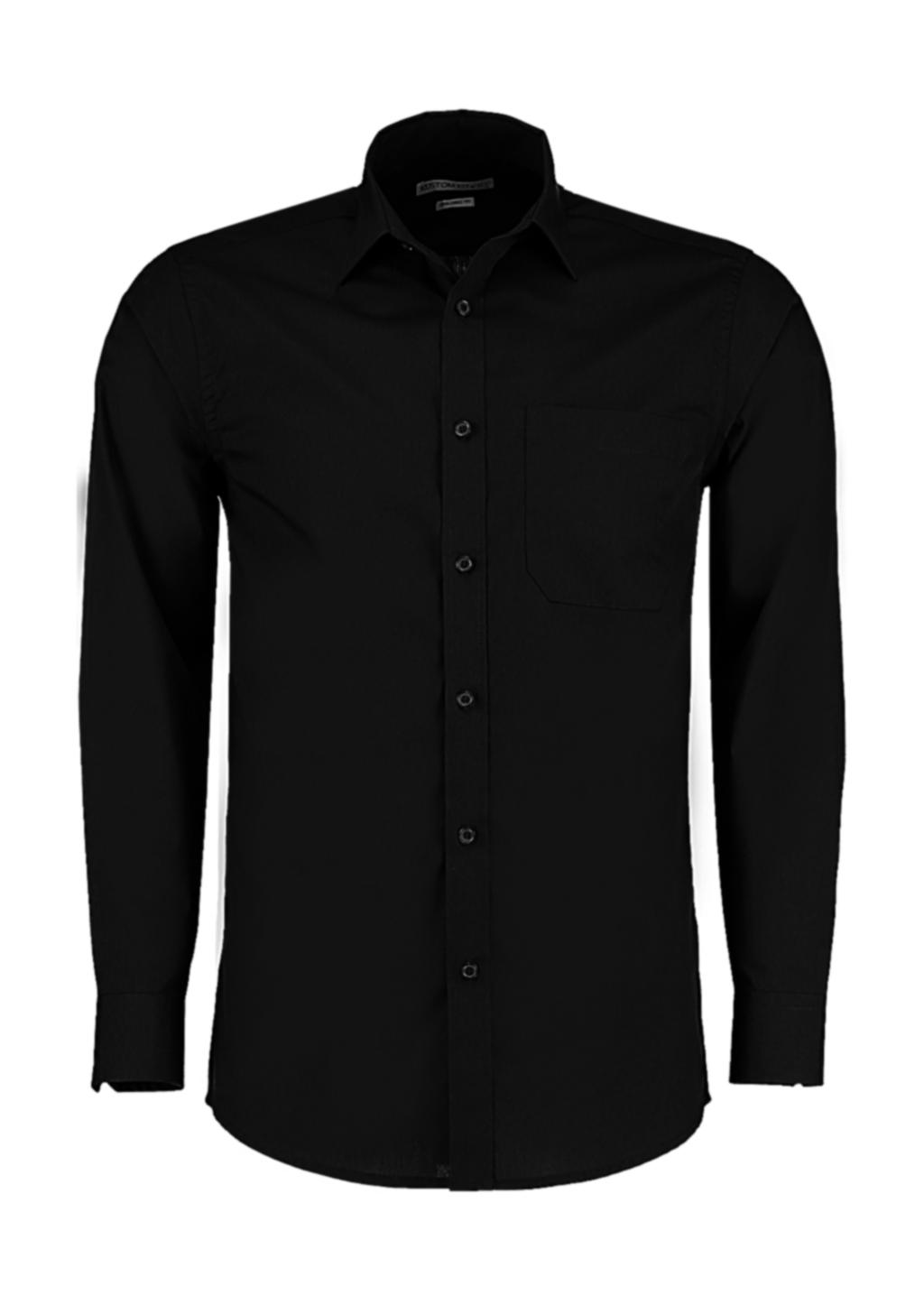 Košeľa Poplin s dlhými rukávmi - black
