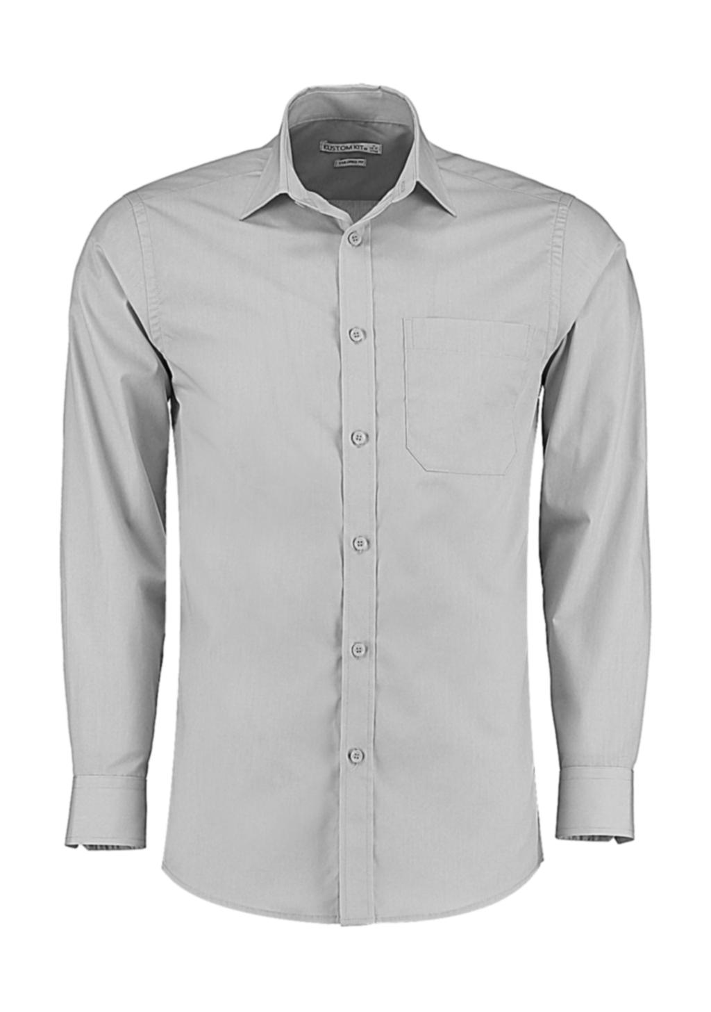 Košeľa Poplin s dlhými rukávmi - light grey