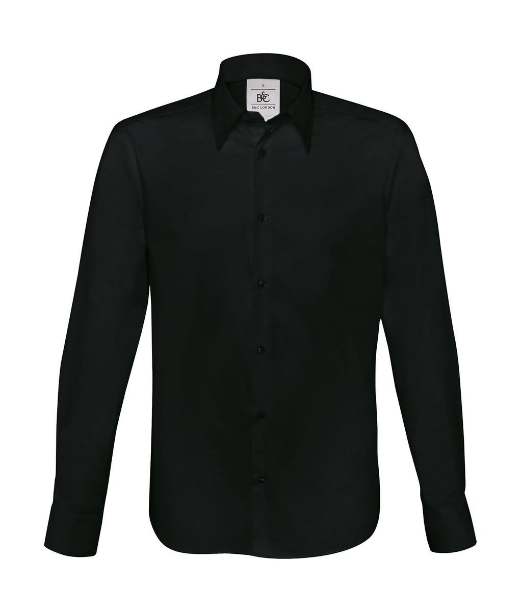 Košeľa s dlhými rukávmi London Stretch Shirt LS - black