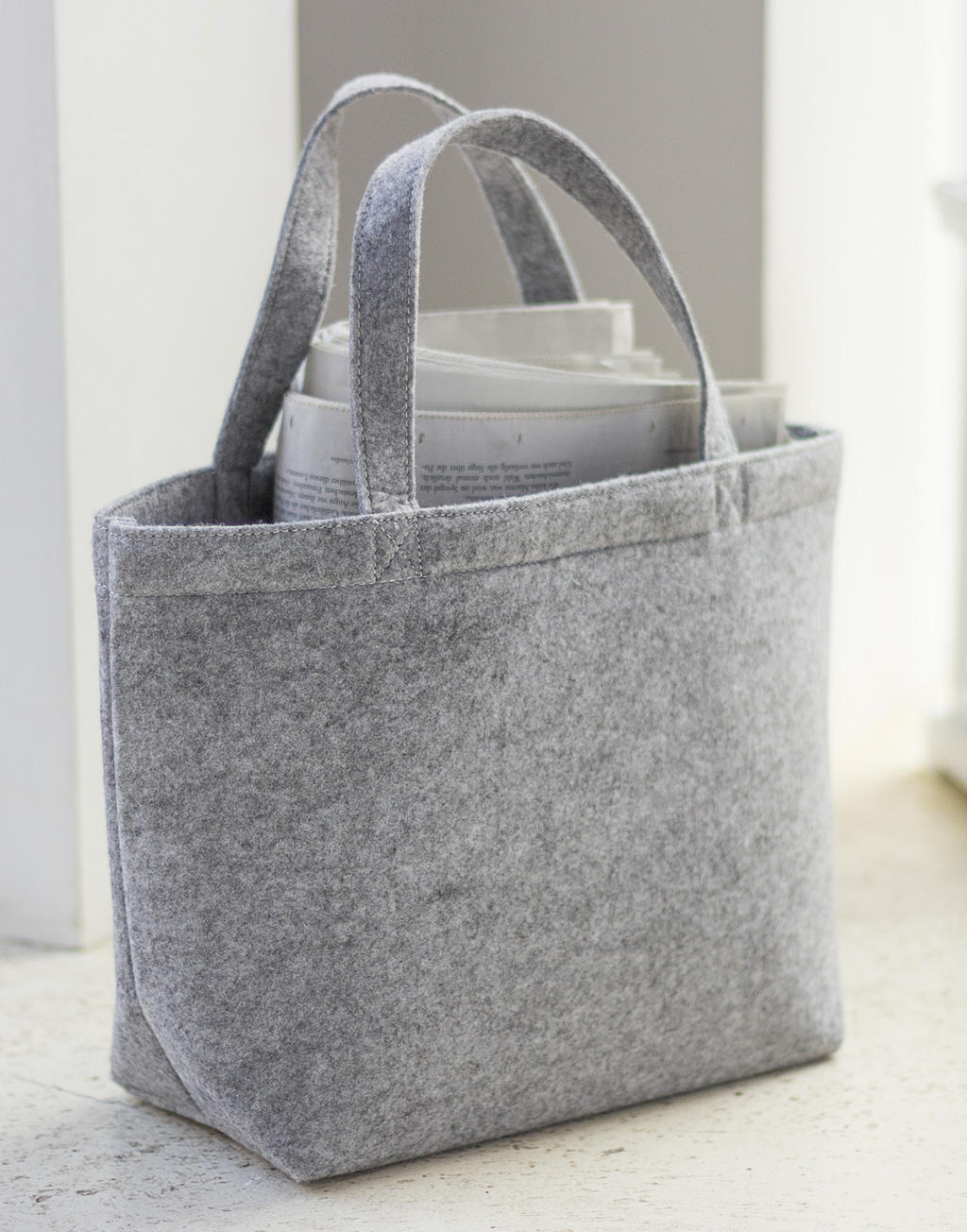 Malá filcová nákupná taška - grey melange