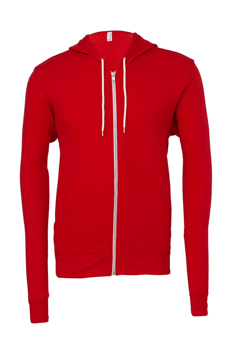 Mikina Unisex Poly-Cotton s kapucňou a na zips - red