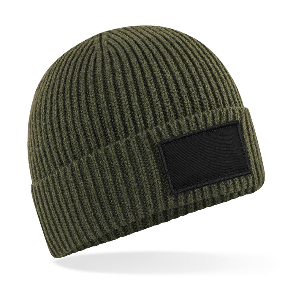 Módná čiapka s nášivkou - military green/black