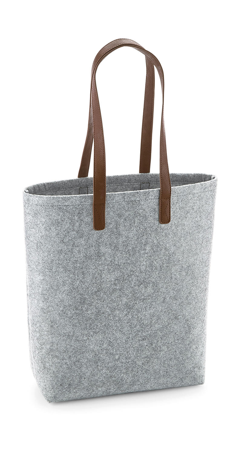 Nákupná taška Premium Felt - grey melange/tan