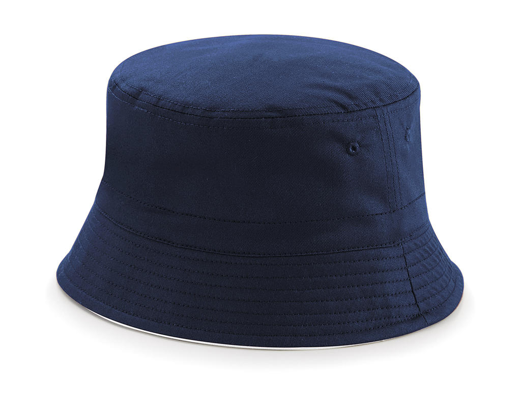 Obojstranný klobúk Bucket - french navy/white