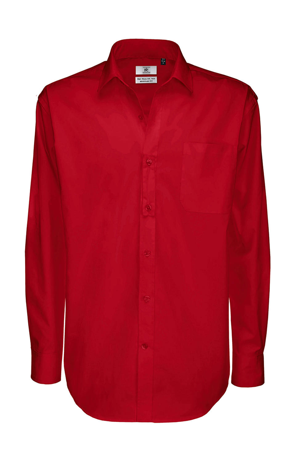 Pánska košeľa s dlhými rukávmi Sharp LSL/men Twill - deep red