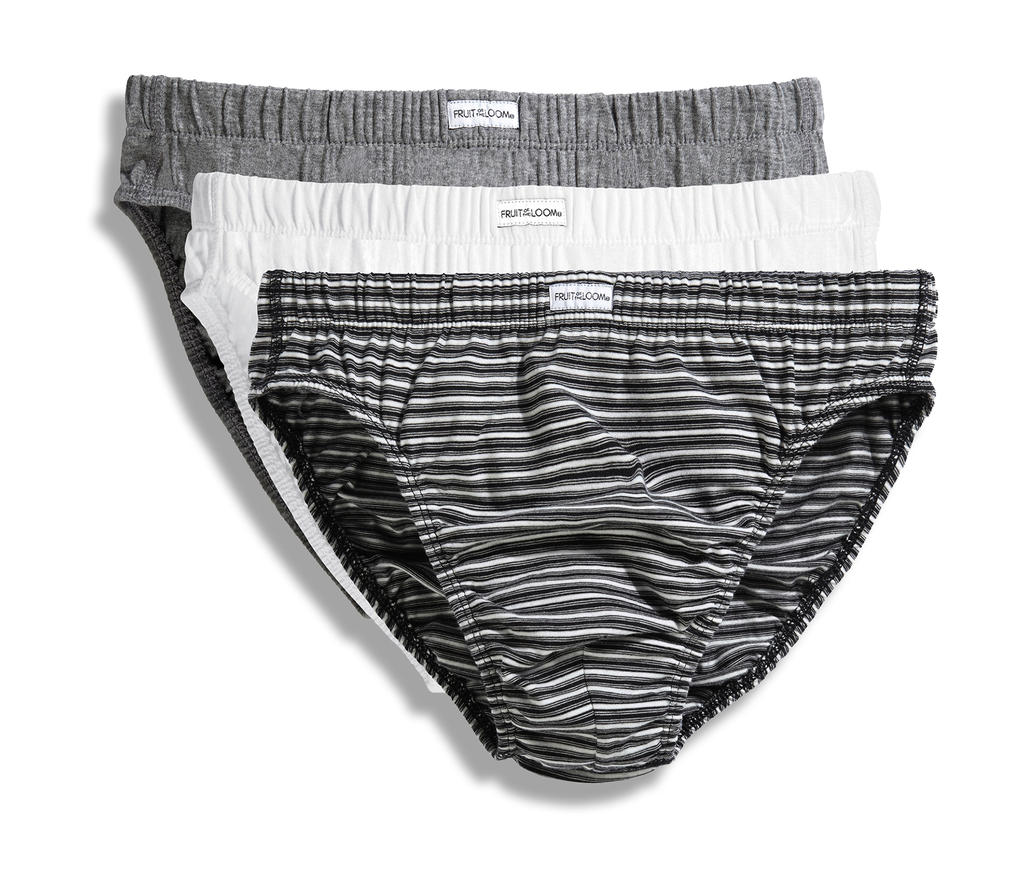 Pánske slipy (3 ks) - grey marl + black stripo + white