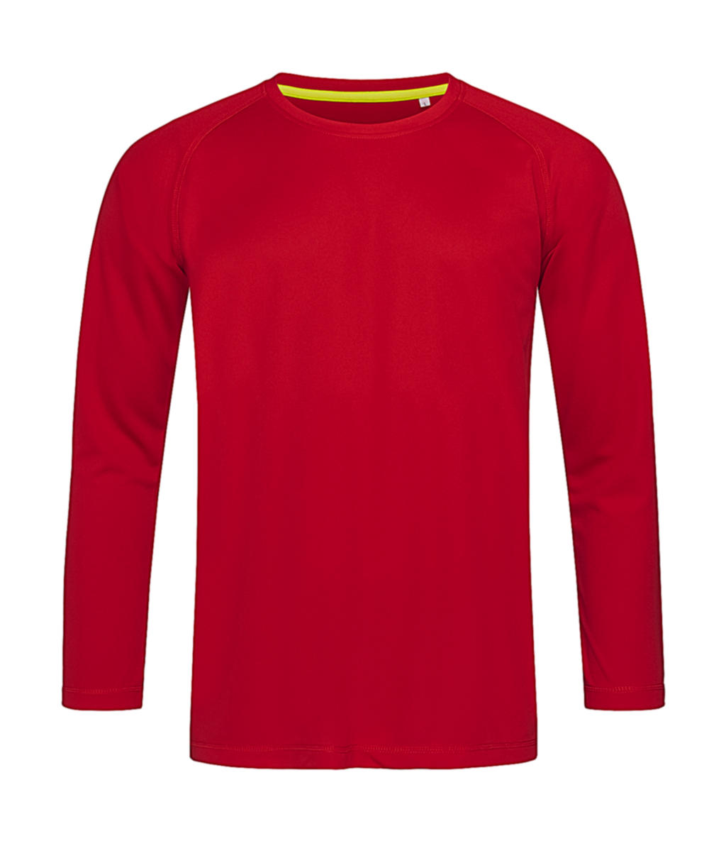 Pánske tričko Active 140 s dlhými rukávmi - crimson red