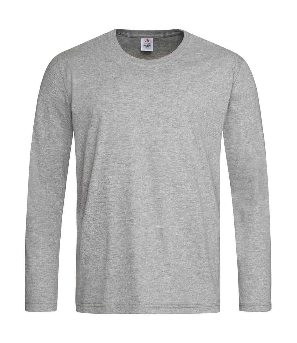 Pánske tričko Classic s dlhými rukávmi - grey heather