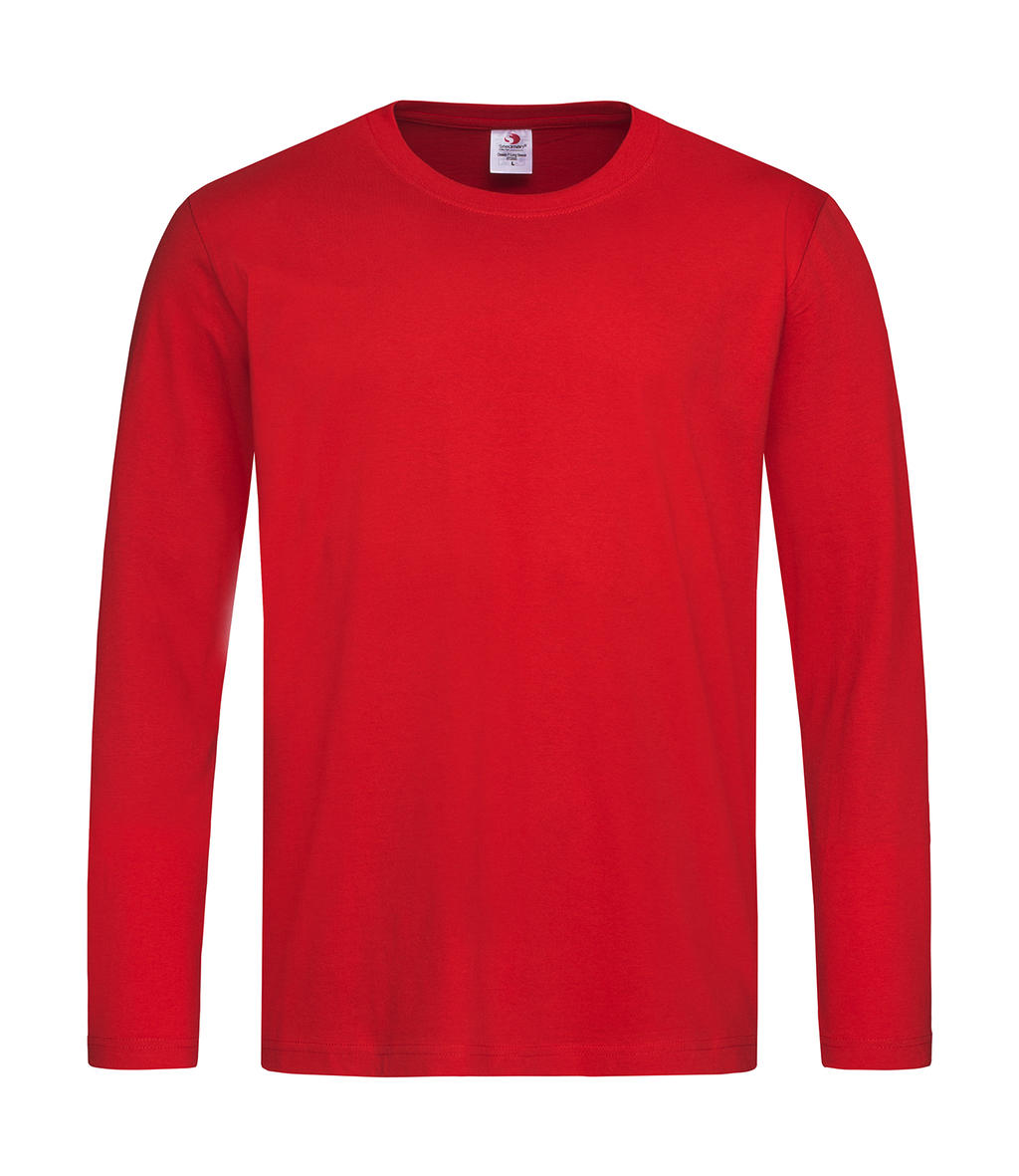 Pánske tričko Classic s dlhými rukávmi - scarlet red