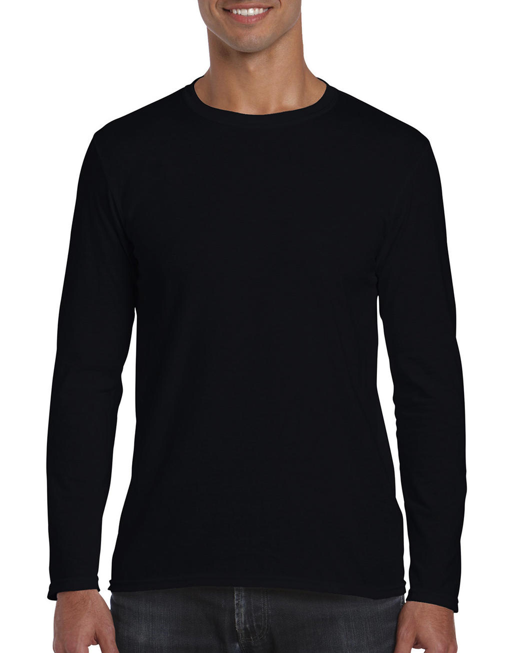 Pánske Softstyle tričko s dlhými rukávmi - black