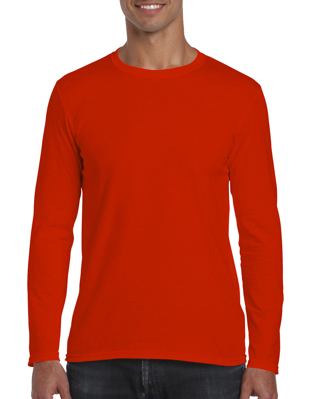 Pánske Softstyle tričko s dlhými rukávmi - orange
