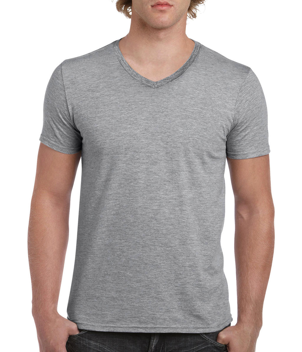 Pánske Softstyle tričko s výstrihom do V - sport grey