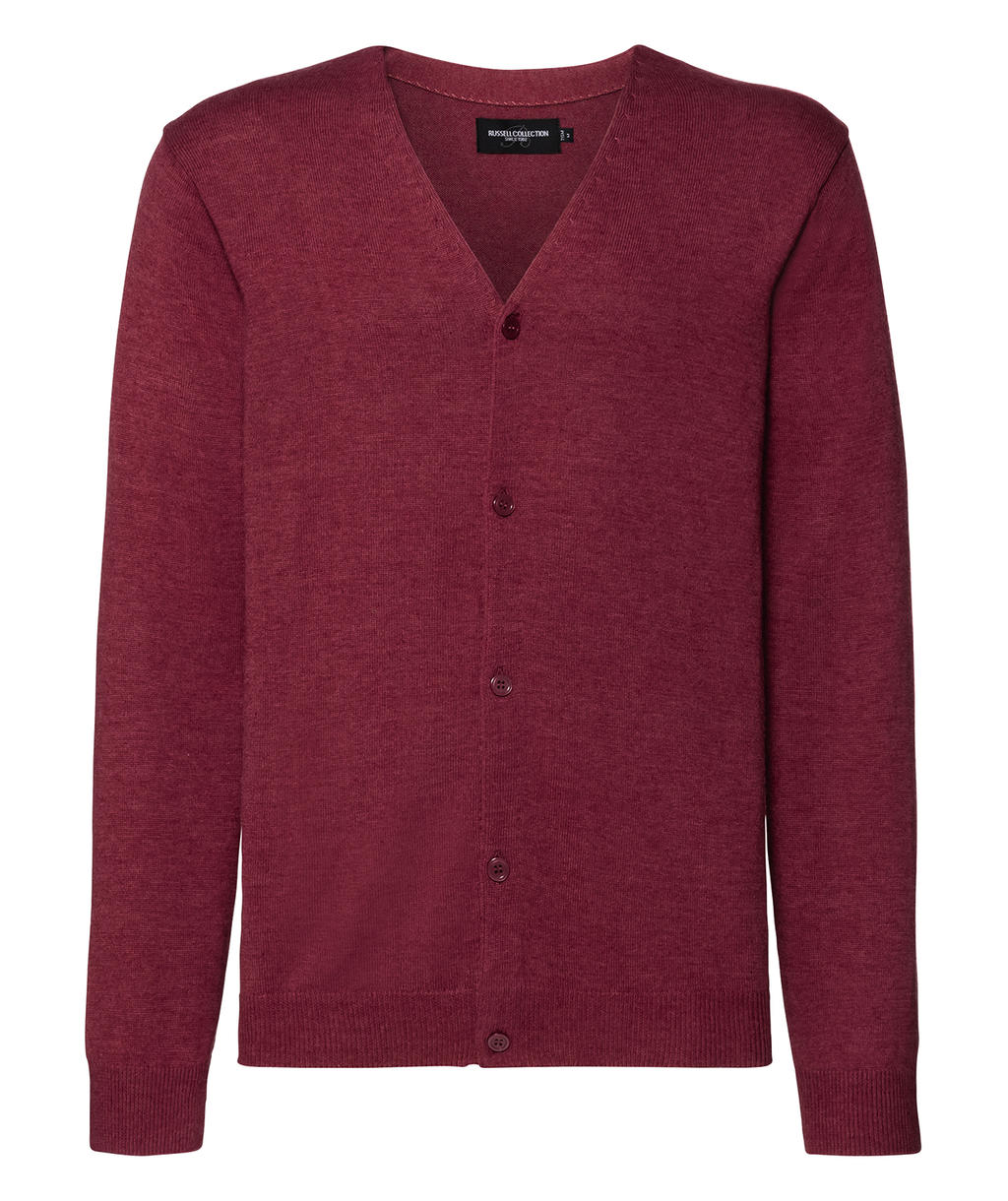 Pánsky sveter s V-výstrihom - cranberry marl