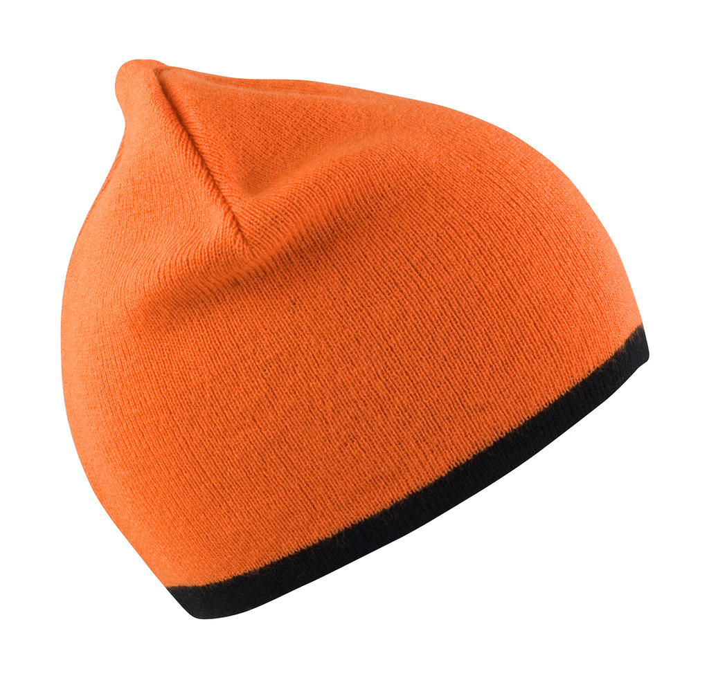 Pletená čiapka - bright orange/black