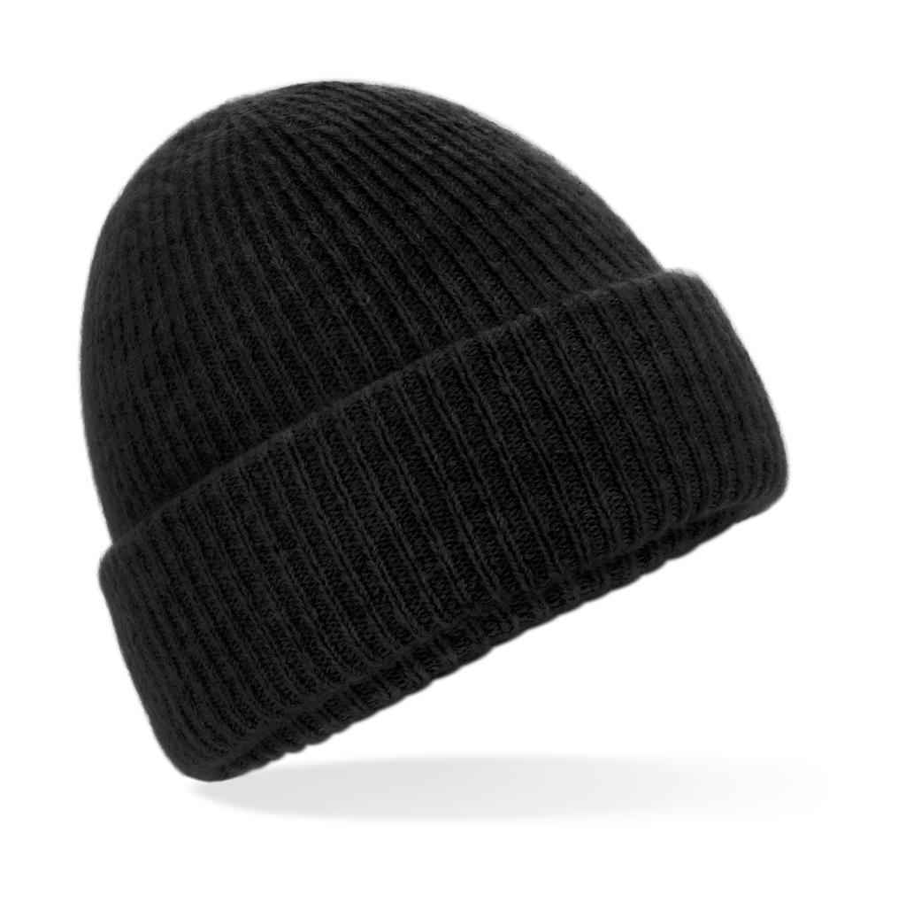 Pohodlná rebrovaná čiapka - black marl