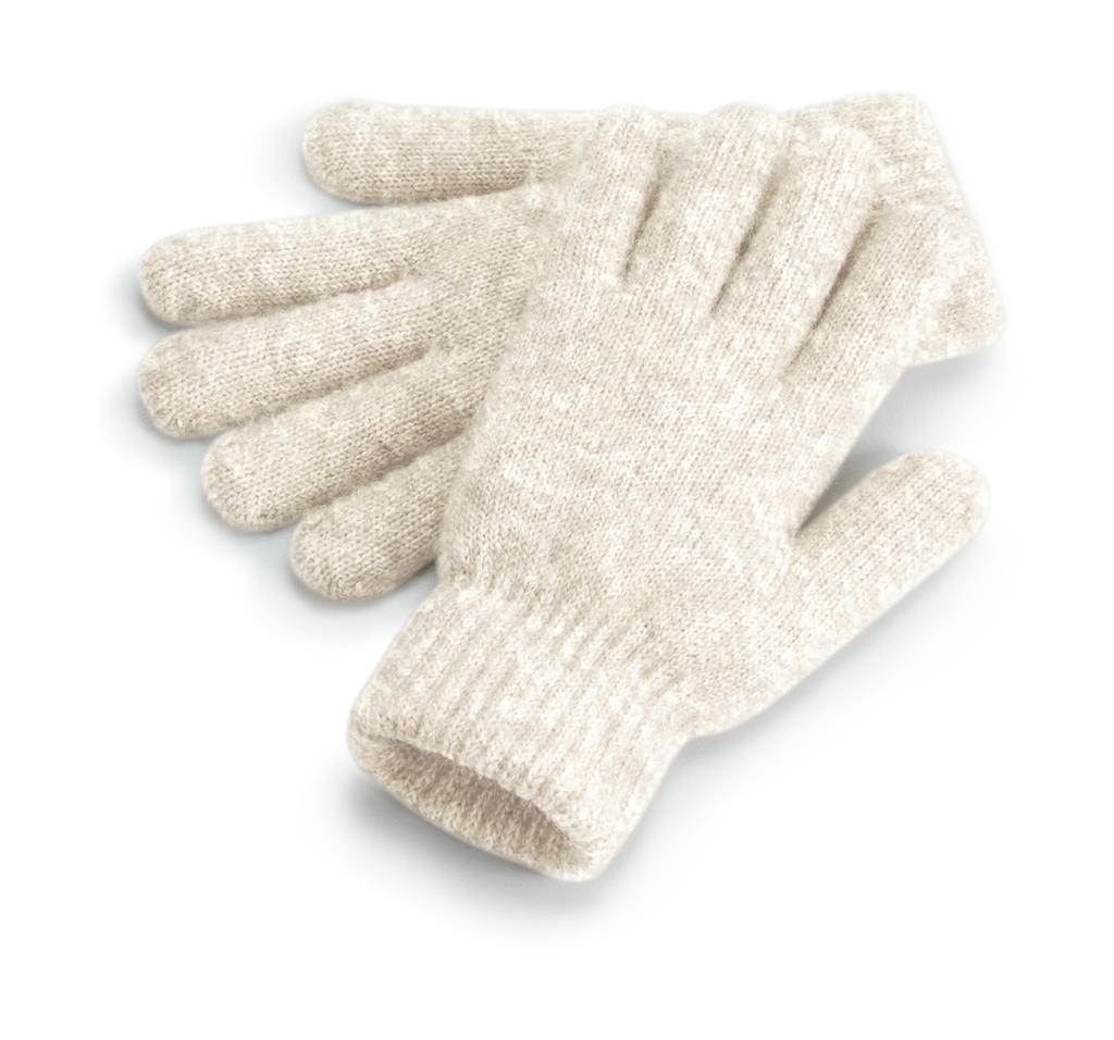 Pohodlné rukavice s rebrovanou manžetou - almond marl