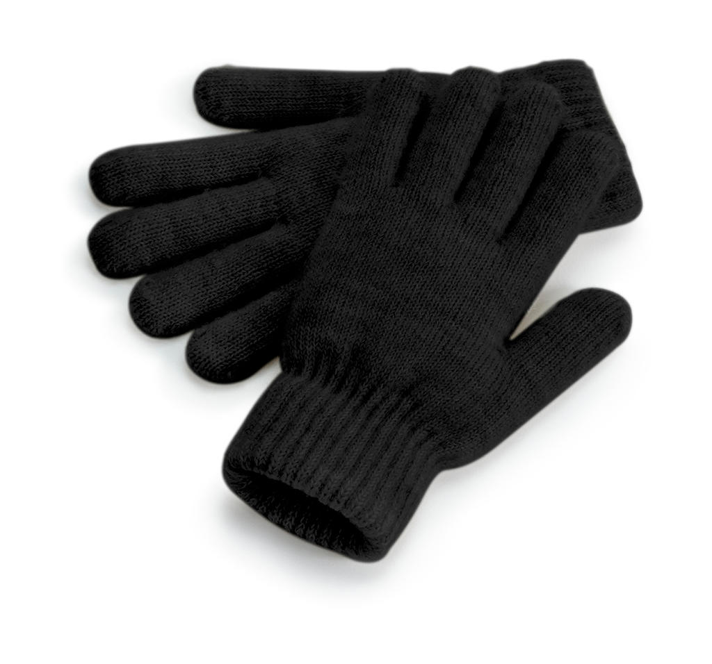 Pohodlné rukavice s rebrovanou manžetou - black marl