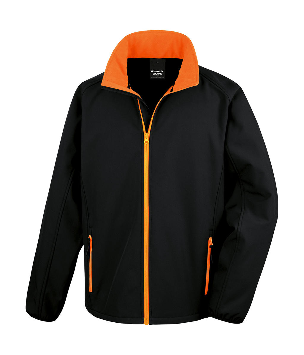 Potlačiteľná Softshellová bunda - black/orange