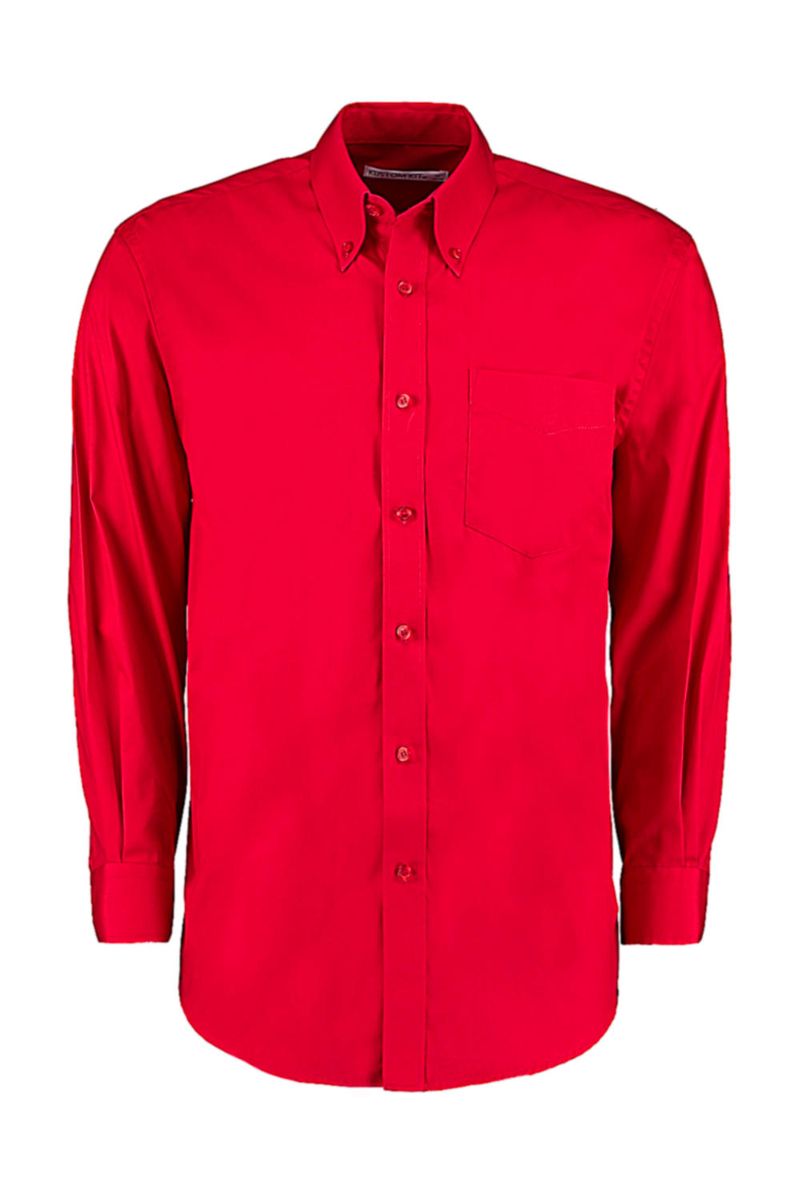 Košeľa Corporate Oxford s dlhými rukávmi - red