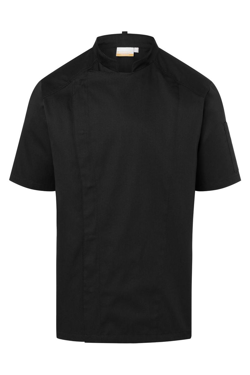 Moderný kucharsky rondon s krátkymi rukávmi - black