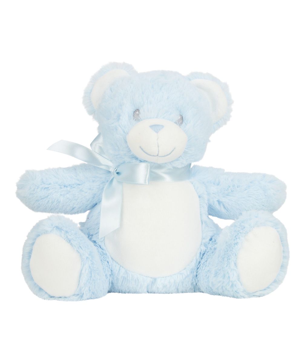 Modrý plyšový medveď Teddy s potlačou